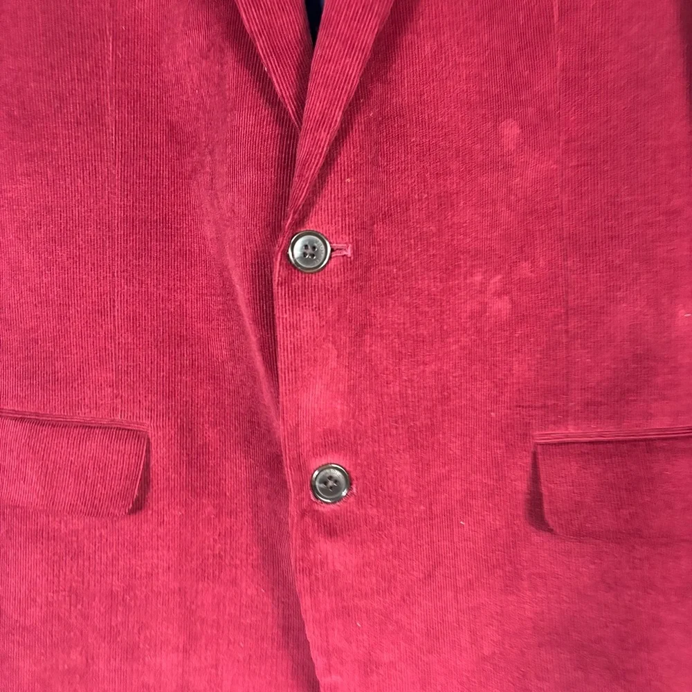 Tommy Hilfiger Sport Coat Mens Sz L42 Modern Fit Burgundy Corduroy Blazer Jacket